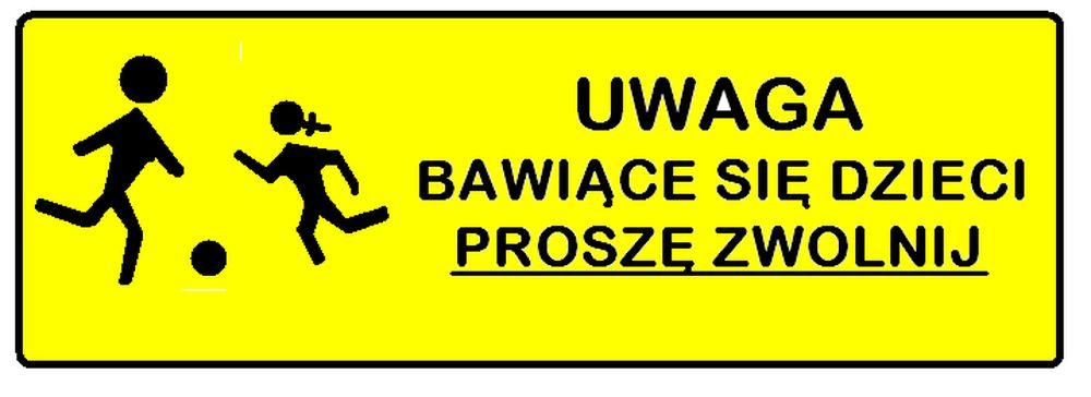 Uwaga bawiące się dzieci znak